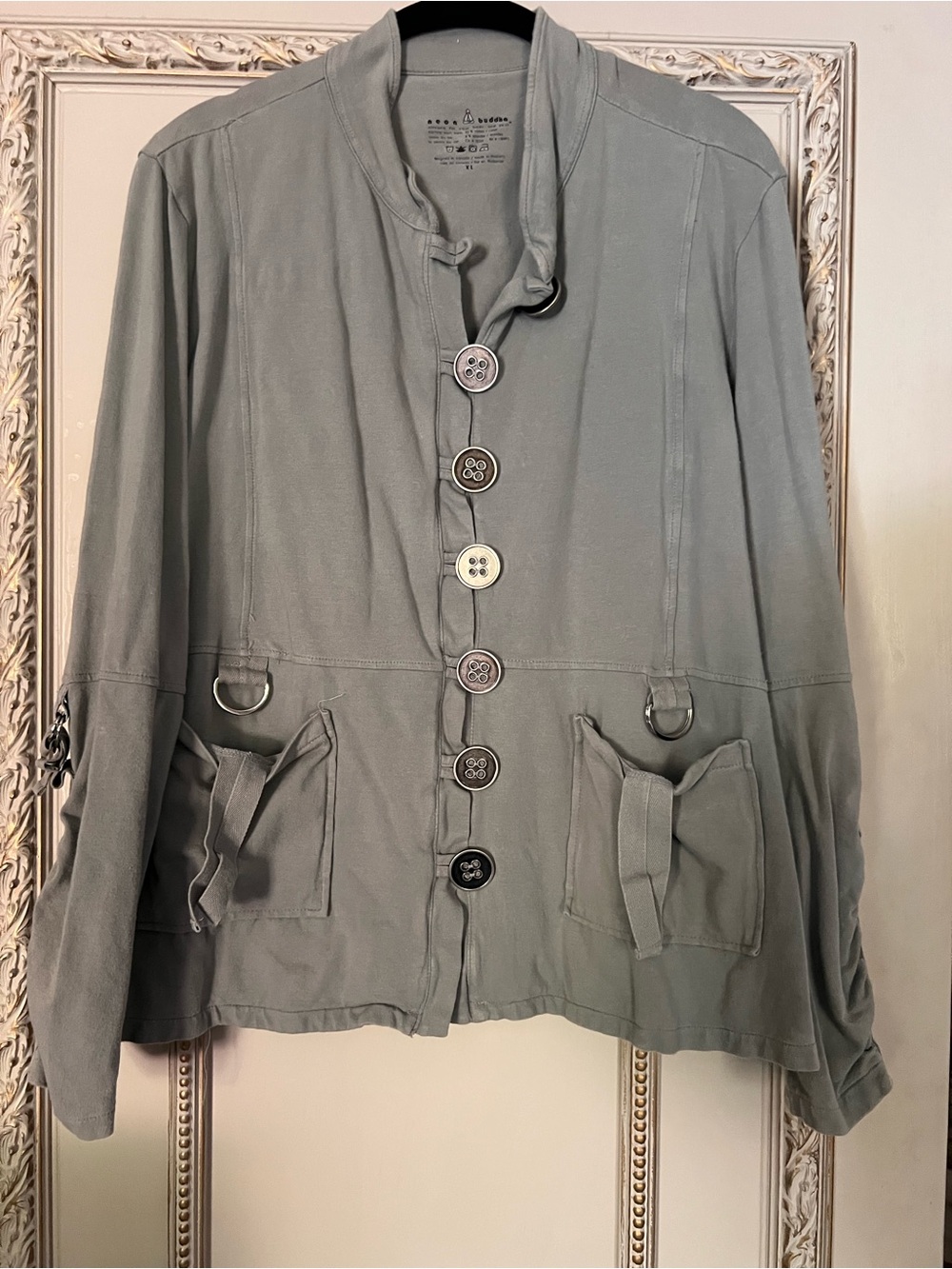 Neon Buddha Gray Jacket XL | Button Front Utility Style Jacket